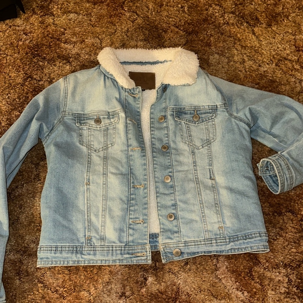 womens size small jean jacket fleece lined